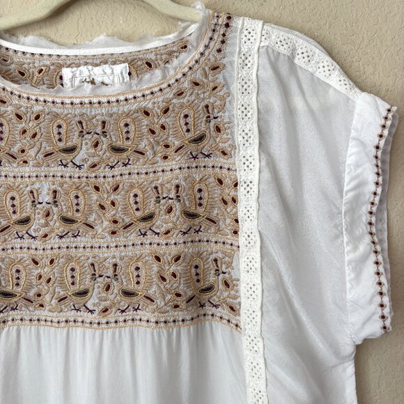 Johnny Was Biya Bird Embroidered Boho Blouse Top - Picture 4 of 14